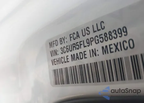 2023 Ram 2500 Laramie 4X4 6'4 Box z USA, uszkodzony, nr VIN 3C6UR5FL9PG588399